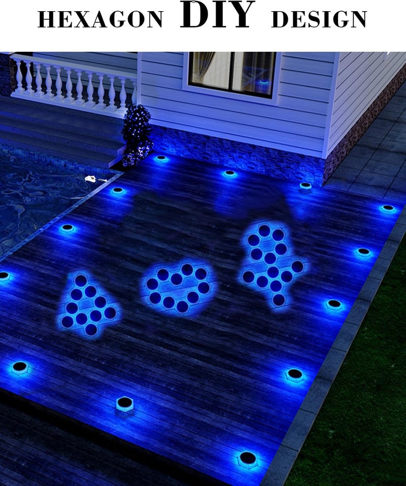 DetarZinLED 6 عبوات من أضواء الممر الشمسية الخارجية IP68 مقاومة للماء، أضواء خطوات السطح الزرقاء بالطاقة الشمسية، عصا أضواء السلم LED للميناء، المرآب، المسبح، السياج، ممر الحديقة - Image 4